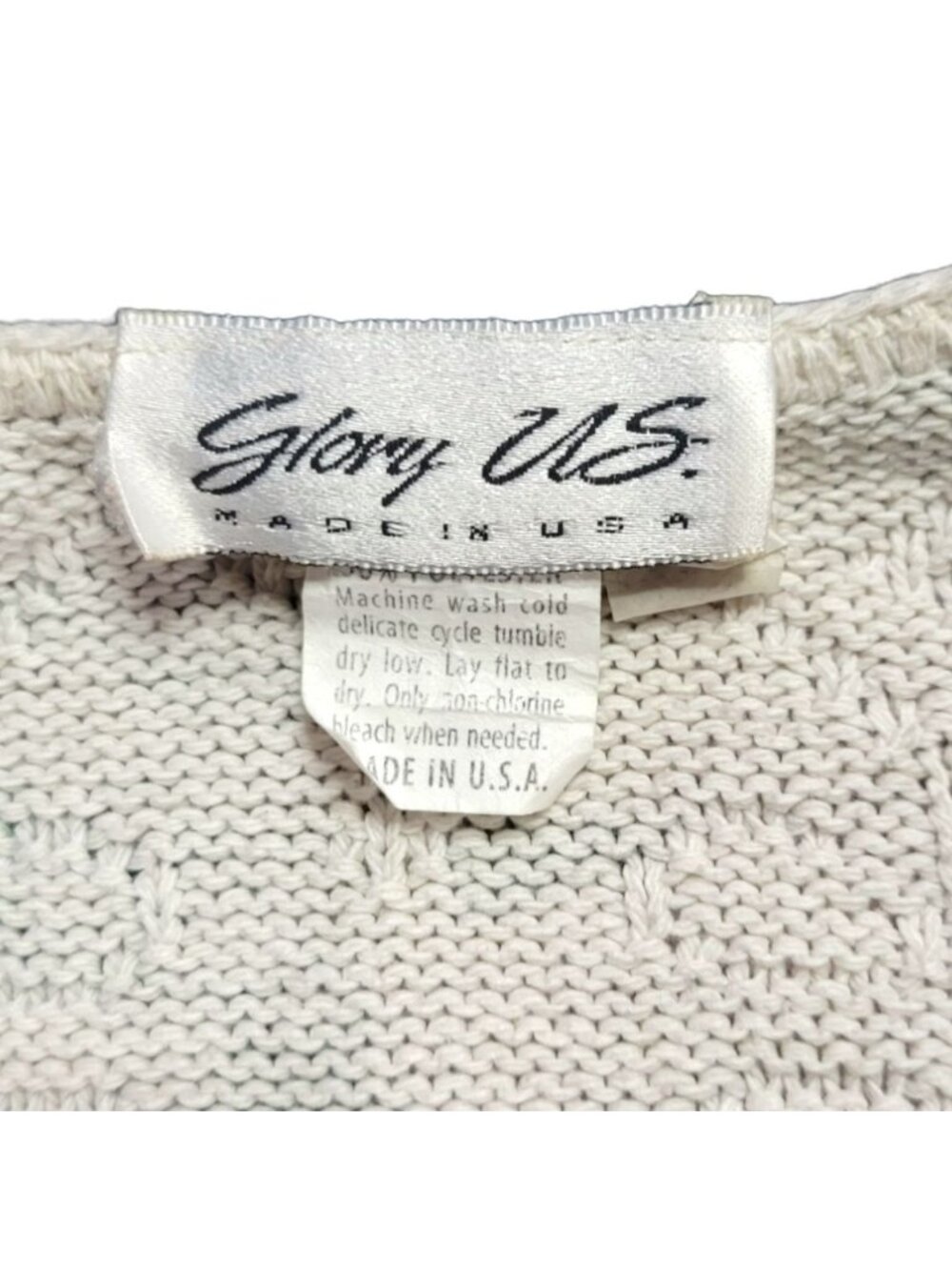 VTG Glory U.S. Made In USA Floral Knit Pastel Pullover Sweater - Picture 5 of 6